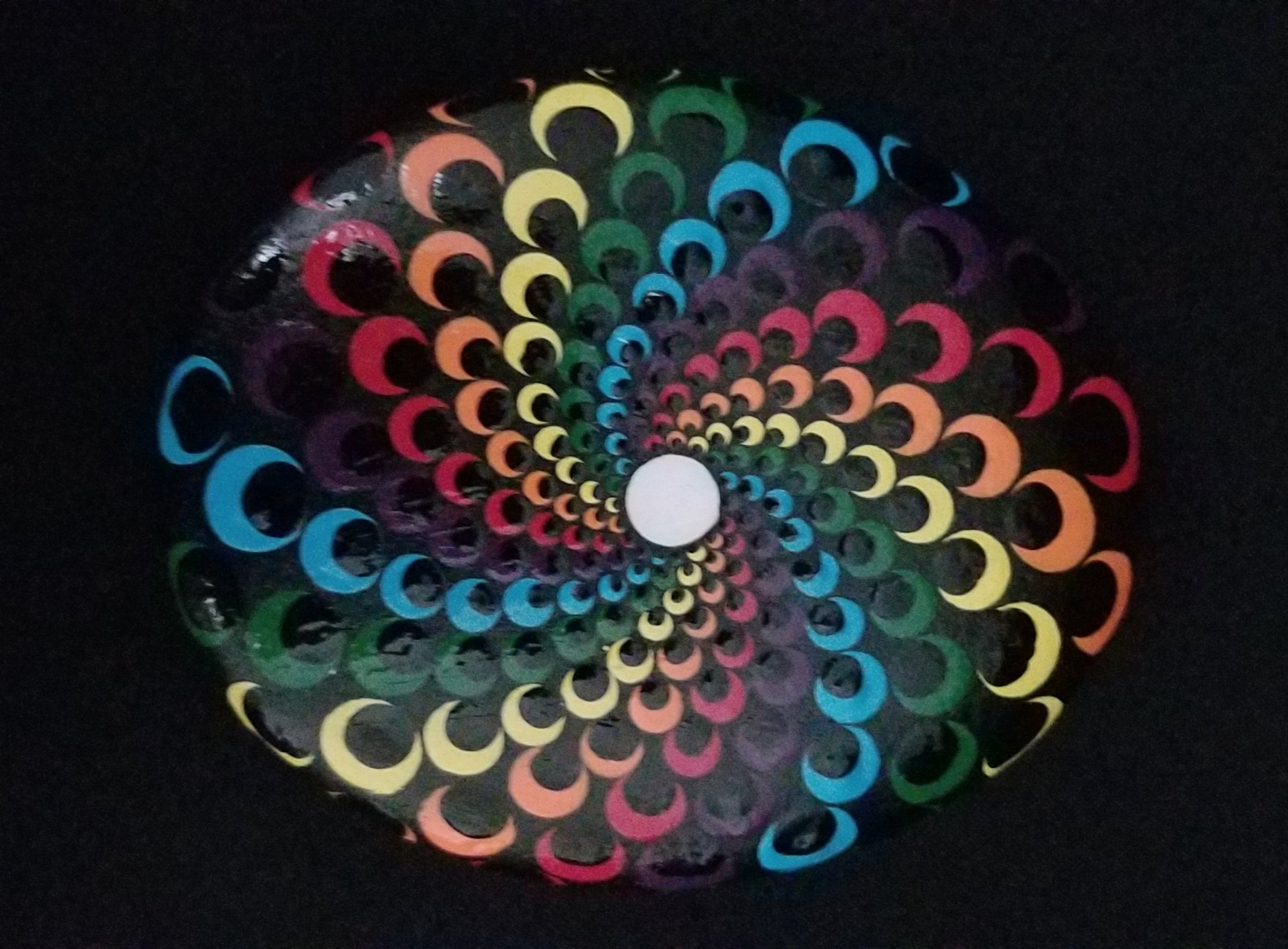 Rainbow Spiral Dot Mandala Pattern 